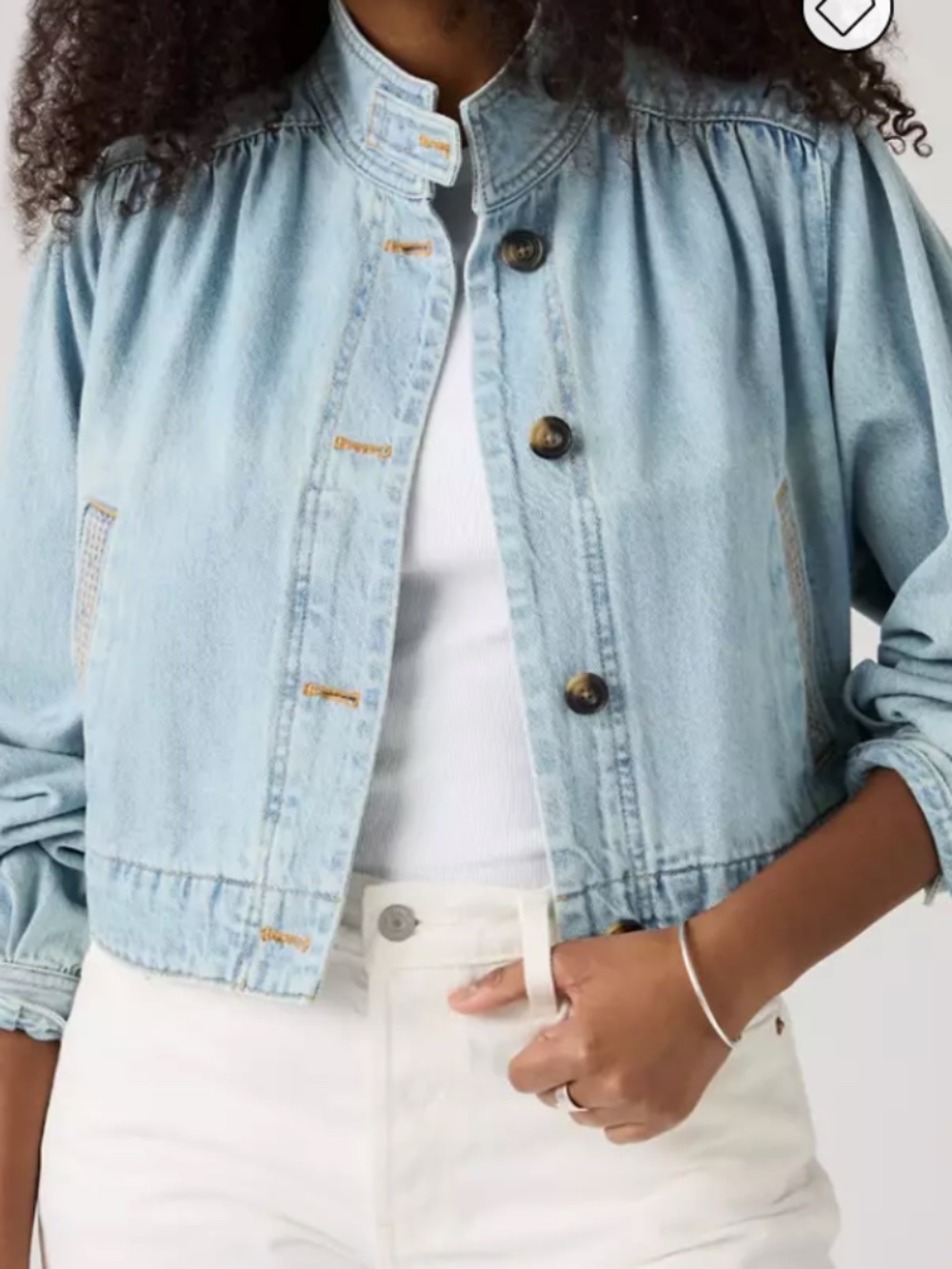 Levi Strauss Parker Short Denim Jacket NWT High Neck Button Relaxed Fit